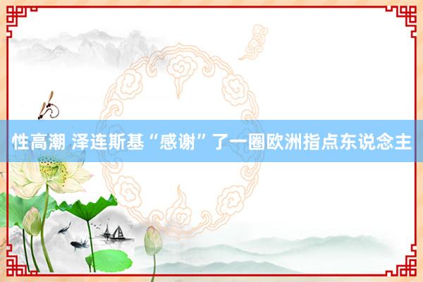 性高潮 泽连斯基“感谢”了一圈欧洲指点东说念主