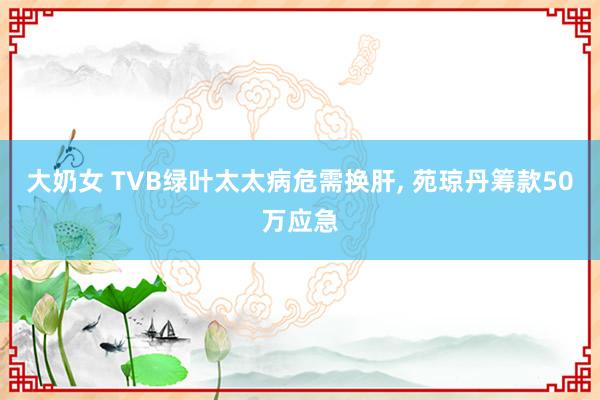 大奶女 TVB绿叶太太病危需换肝， 苑琼丹筹款50万应急