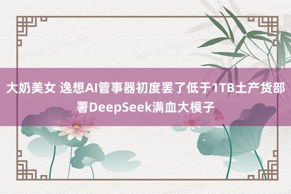 大奶美女 逸想AI管事器初度罢了低于1TB土产货部署DeepSeek满血大模子